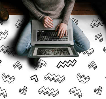 Dristige kantede mønstre vinyl tæppe - TenStickers