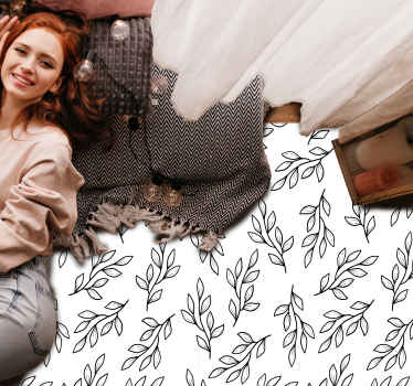 Bladrig grenmønster natur vinyl tæppe - TenStickers