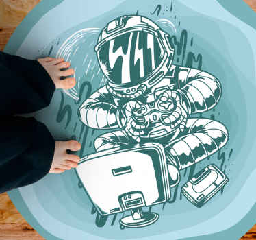 Alfombras vinílicas modernas Consola portátil de dibujos animados - TenVinilo