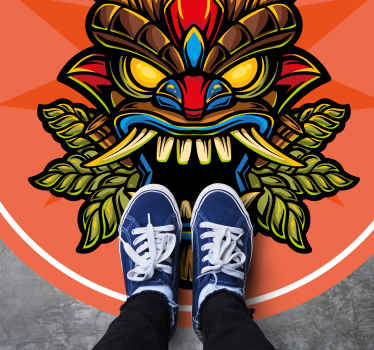 Tiki-maske vinyl tæppe til teenagere - TenStickers