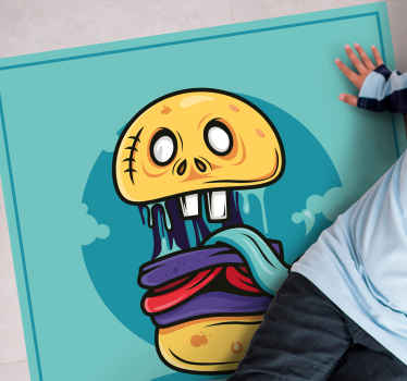 Fjollet kraniefigur vinyl tæppe til teenagere - TenStickers