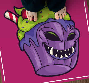 Ravenous Cupcake Monster teen vinyl rug - TenStickers