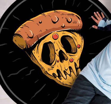 Skull Pizza Slices teen vinyl rug - TenStickers