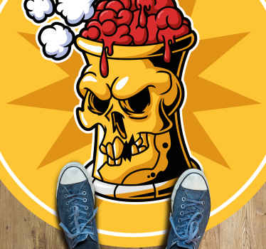 Graffiti kranium spray dåse moderne tæppe - TenStickers