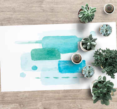 Akvatiske farveblokke vinyl tæppe til stuen - TenStickers