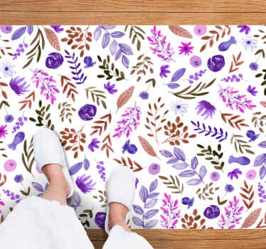 Természet minta vinil szőnyeg virágok és növények - TenStickers