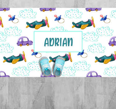 Muhasta tema letala Vinilna preproga z imeni - TenStickers