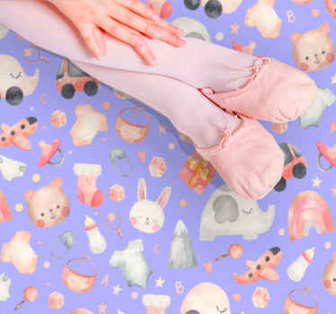 Akvarell airballons med elefanter og fly Vinyl teppe flere barn - Tenstickers