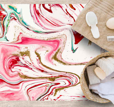 Alfombra vinílica moderna elegancia rosa arremolinada - TenVinilo