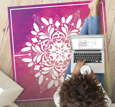 Elaborate Botanical Arrangement mandala vinyl rug - TenStickers