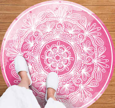 μοντέρνο ροζ και λευκό χαλί βινυλίου μάνταλα - TenStickers