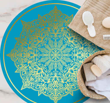 Alfombra vinílica redonda obra de arte de mandala compleja - TenVinilo