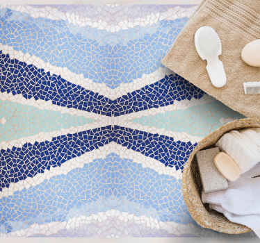 μπλε μικρό ακανόνιστο πλακάκι χαλί - TenStickers