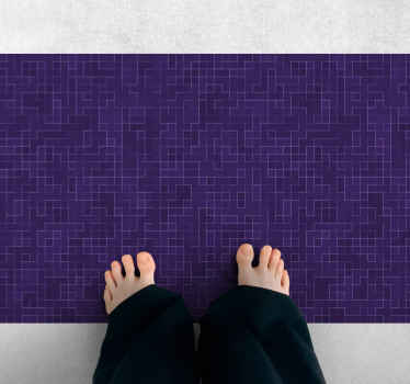 Mor desenli grafikler geometrik pvc halı - TenStickers