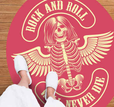 Rock soha nem fog meghalni csontváz design hálószoba szőnyeg - TenStickers