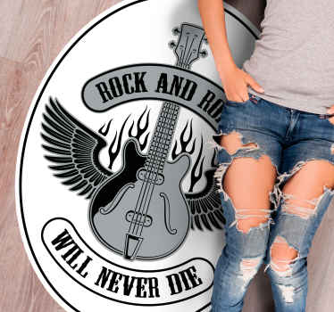 Alfombra vinílica personalizable el rock nunca morirá - TenVinilo