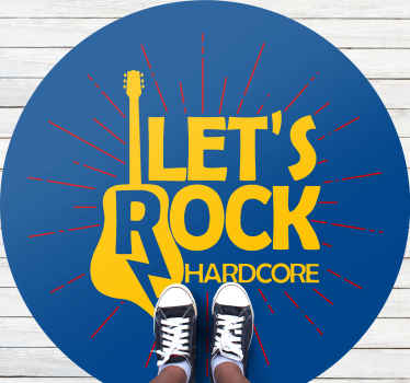 Alfombra vinílica redonda tributo a la guitarra eléctrica - TenVinilo