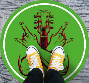 Alfombra vinílica redonda obra de arte con gesto de balanceo - TenVinilo