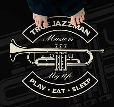 喇叭卧室地毯的真正爵士人设计 - TenStickers