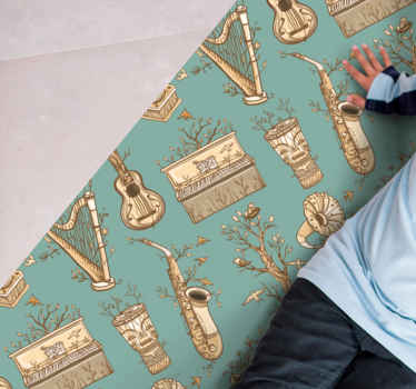 Alfombra vinílica infantil idea de instrumentos musicales - TenVinilo