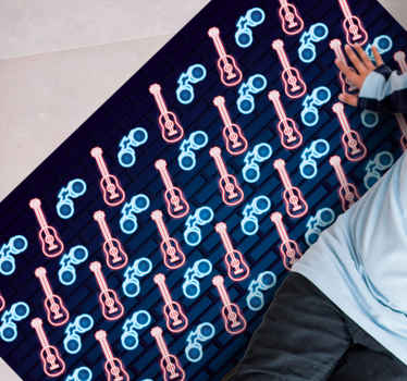 Alfombra vinílica juvenil patrones inspirados en la música - TenVinilo