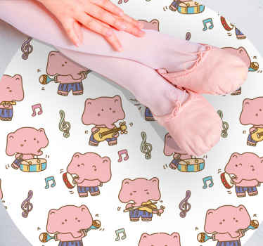 Glasbena zabava s slonom Tepih z živalskim potiskom - TenStickers