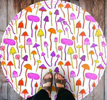 Okrągła mata we wzór kolorowych grzybów - TenStickers