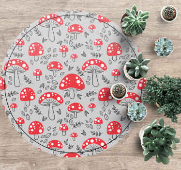 Charming mushrooms nature vinyl rug - TenStickers