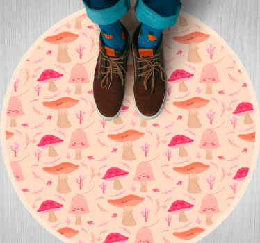 Glad klassisk svamp blommig matta - Tenstickers