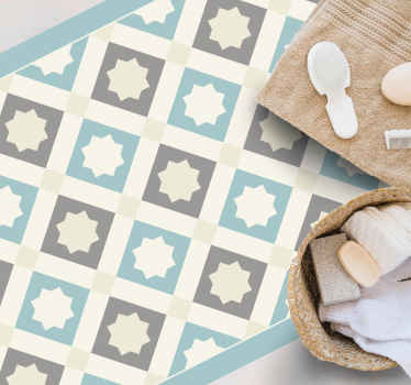 Alfombra vinílica hidráulica elegante motivo de estrella - TenVinilo