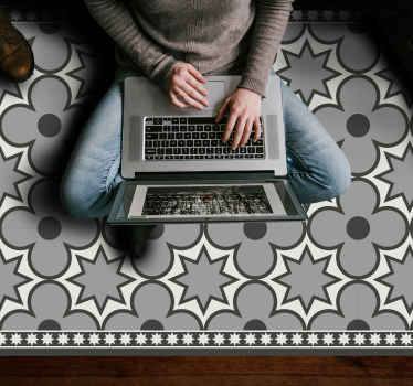 Alfombra vinílica hidráulica estilo de patrón de estrella - TenVinilo