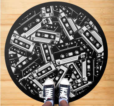 κασέτα μοτίβο κυκλικό χαλί - TenStickers