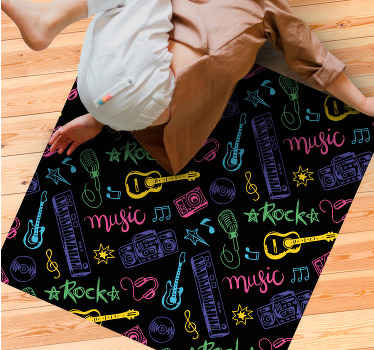 rôzne vinylové koberce pre deti farebná hudobná téma - Tenstickers