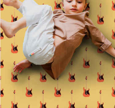 Elektrisk guitarfokus vinyl tæppe til teenagere - TenStickers