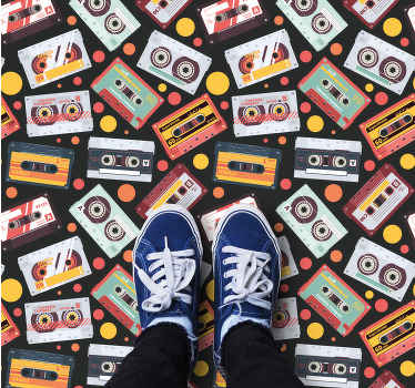 Senovinės kasetės rašto kvadratinis vinilo kilimas - „Tenstickers“