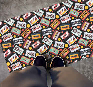 Vintage tegneseriekassette rektangulært tæppe - TenStickers