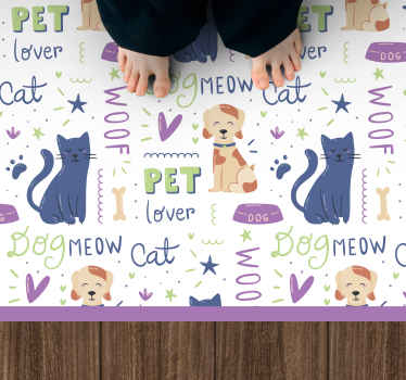 Pet Lover Theme animal vinyl carpet - TenStickers