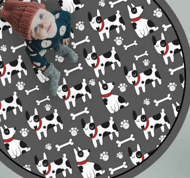Playful Dog Patterns kids vinyl carpet - TenStickers