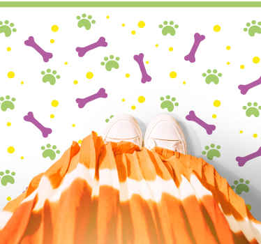 Vinylteppich kindlich pfotenabdruck-spaß - TenStickers
