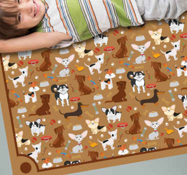 Cute Dog Patterns animal vinyl carpet - TenStickers