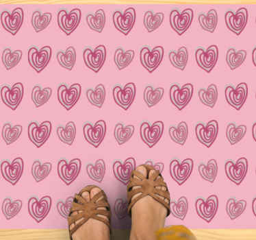 Vinylteppich kindlich helle herzmuster - TenStickers