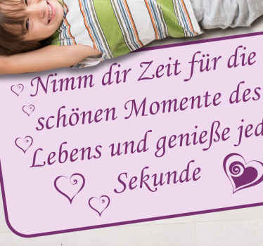 Vinylteppich Spruch Lila text mit herz - TenStickers