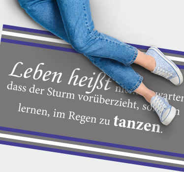 Vinylteppich Spruch Das leben tanzt im regen - TenStickers