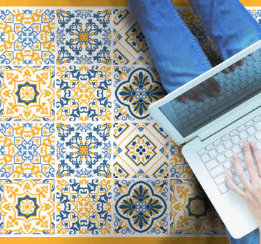 Colorful southern pattern bathroom flooring - TenStickers