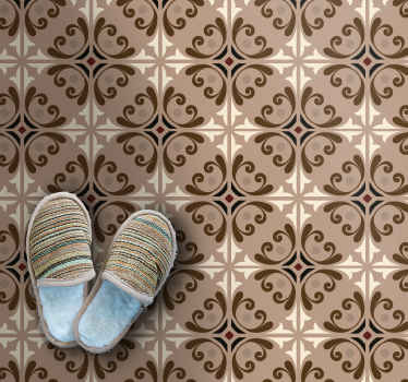 Brown vintage spanish bathroom flooring - TenStickers