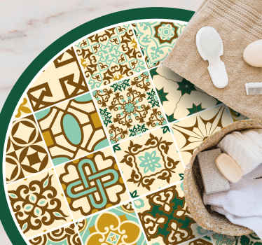 Alfombra vinílica hidráulica patrones vintage - TenVinilo