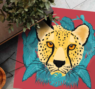 Wild Cat Portrait animal vinyl rug - TenStickers