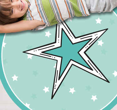 μοντέρνο πολύχρωμο αστρικό κυκλικό χαλί - TenStickers