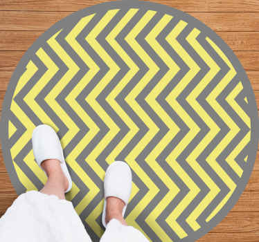 Chevron Style Yellow geometric vinyl rug - TenStickers