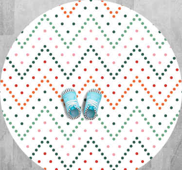 Chevron Dot Pattern star vinyl rug - TenStickers